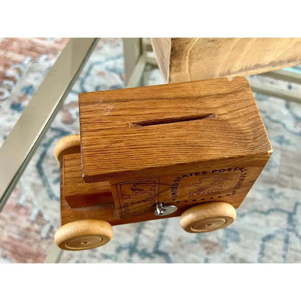 Toystalgia Wooden USPS Mail Truck Music Box Coin Bank America the Beautiful